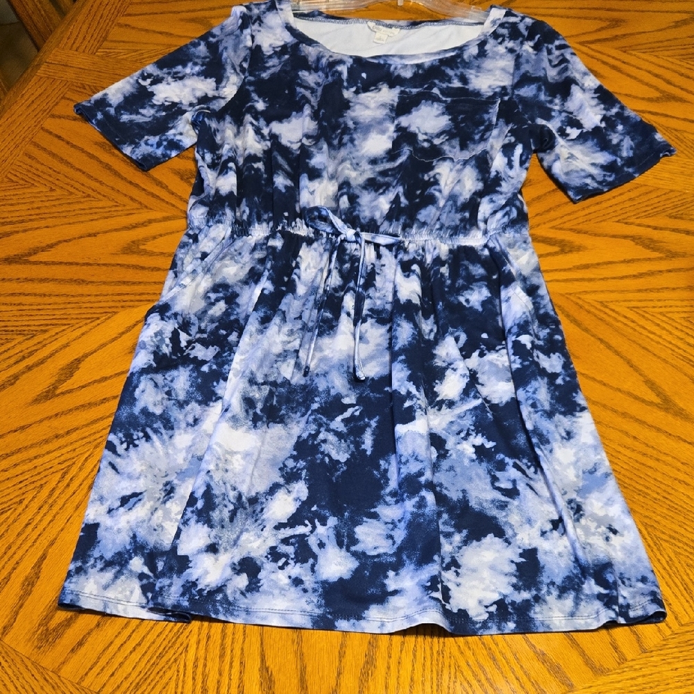 Cato Womens Dress in Navy and White